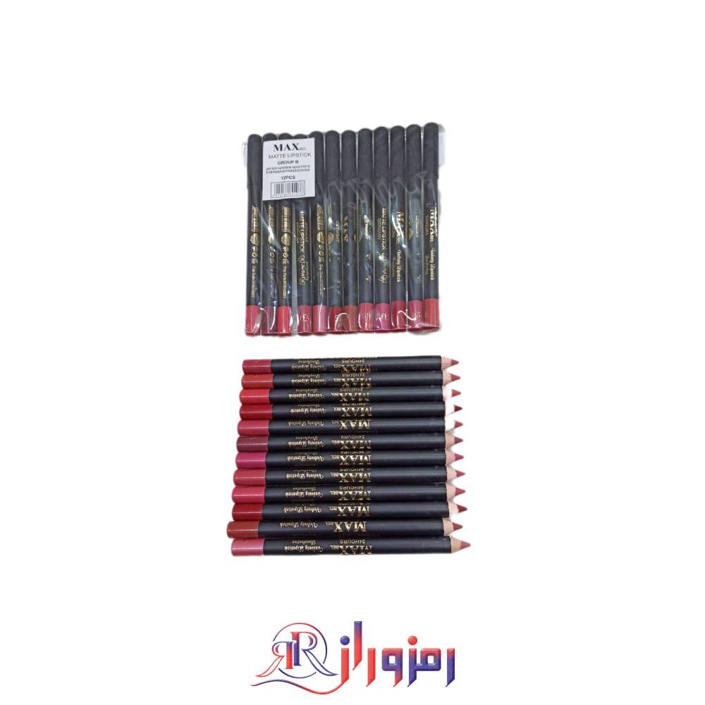 رژلب مدادی مکس بل max bel پک 12 عددی،خرید و قیمت رژلب مدادی مکس بل max bel پک 12 عددی